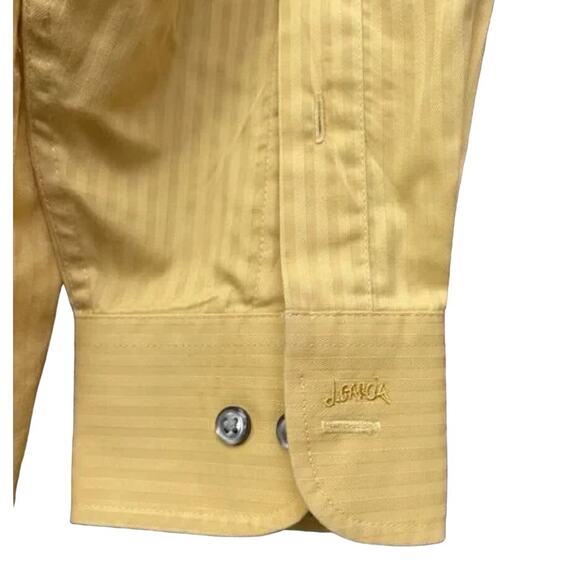 J. Garcia Mens Button Front Shirt Dress Shirt Mustard Yellow Sz M 15 1/2 34/35 - Picture 5 of 9